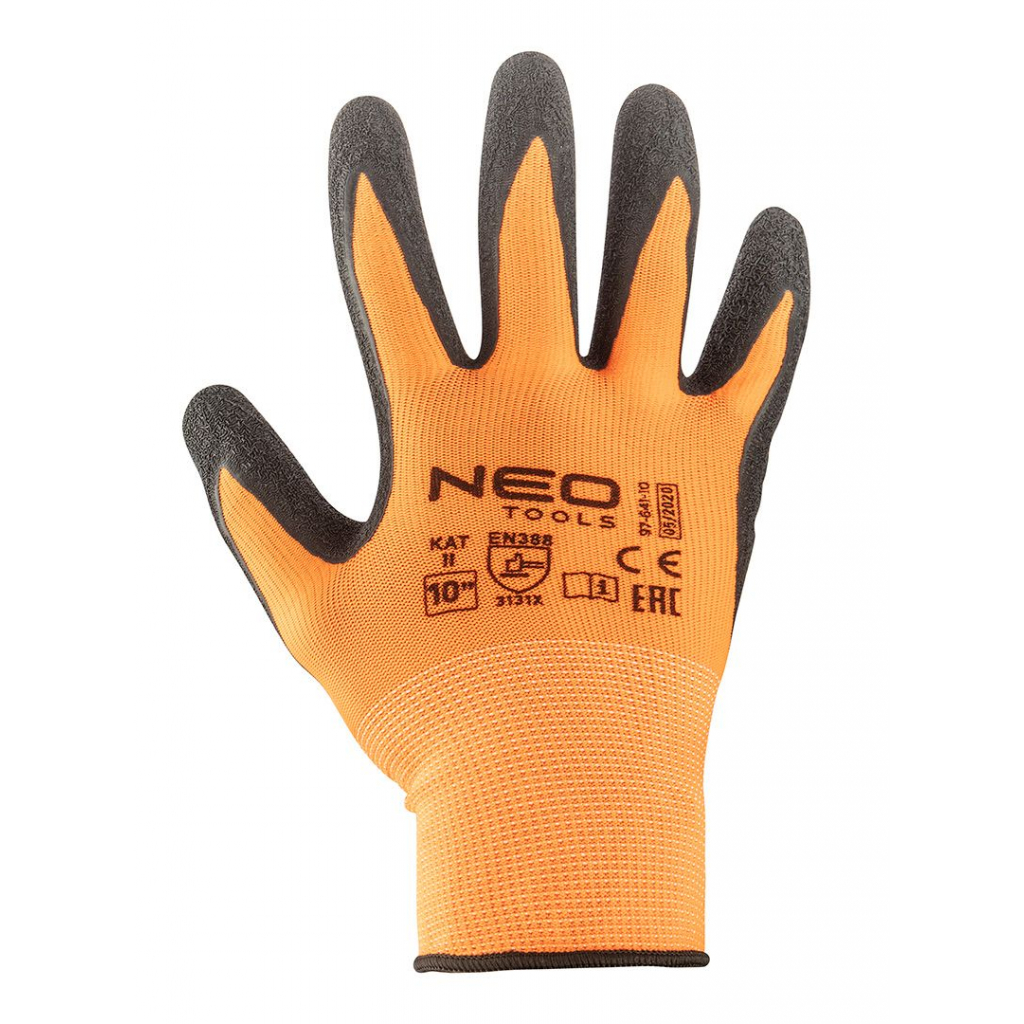 Захисні рукавиці Neo Tools робочі, поліестер з латексним покриттям, р. 10 (97-641-10) зображення 2