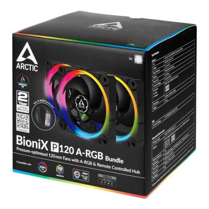 Кулер для корпуса Arctic P120 A-RGB 3x120mm ARGB (ACFAN00156A) изображение 8