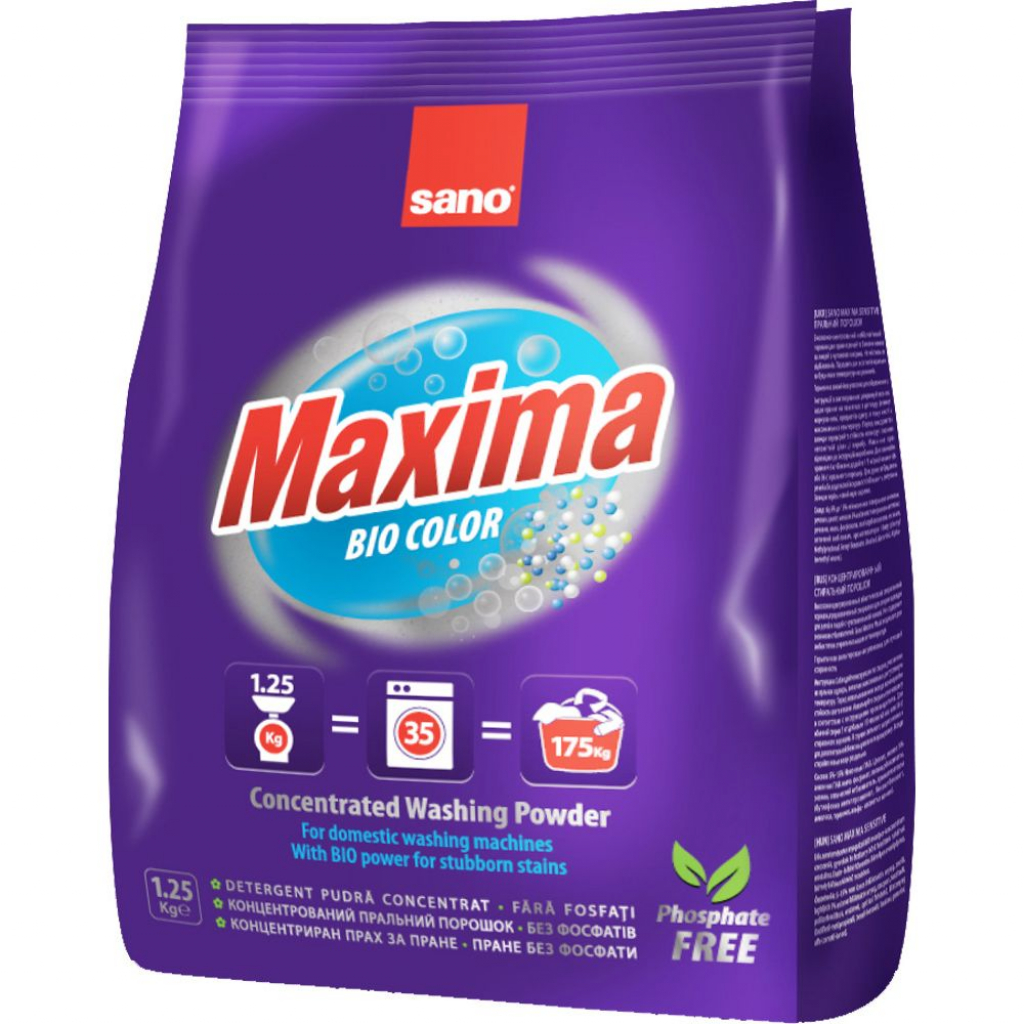 Стиральный порошок Sano Maxima Bio Color 1.25 кг (7290000295343)