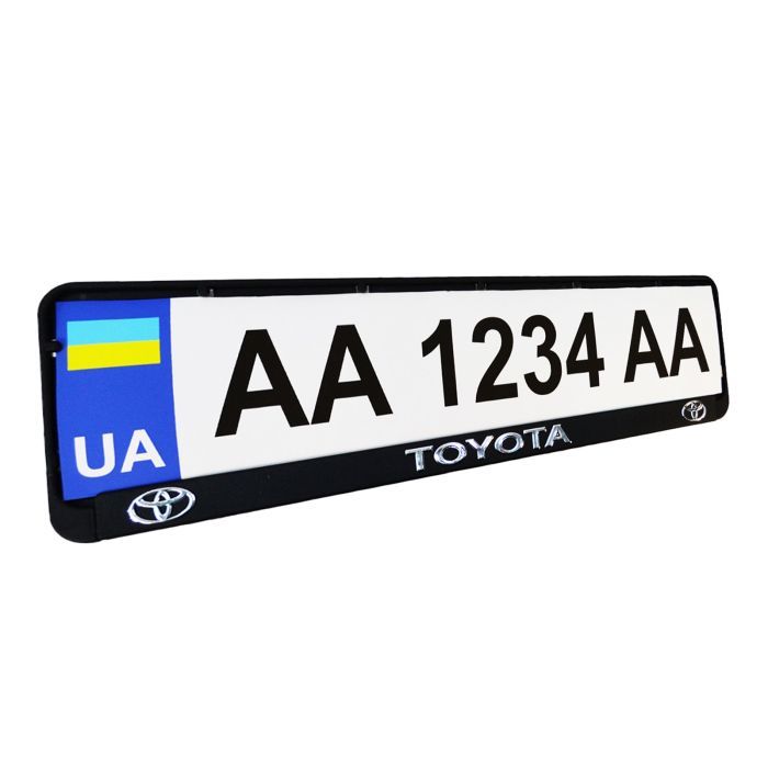 Рамка номерного знака CarLife пластик з об'ємними літерами Toyota (2шт) (24-017)