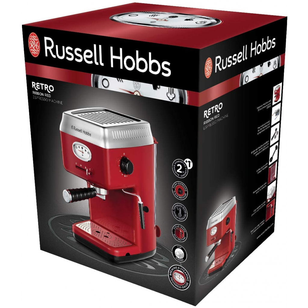 Рожковая кофеварка эспрессо Russell Hobbs Hobbs 28250-56 Retro (28250-56) изображение 10
