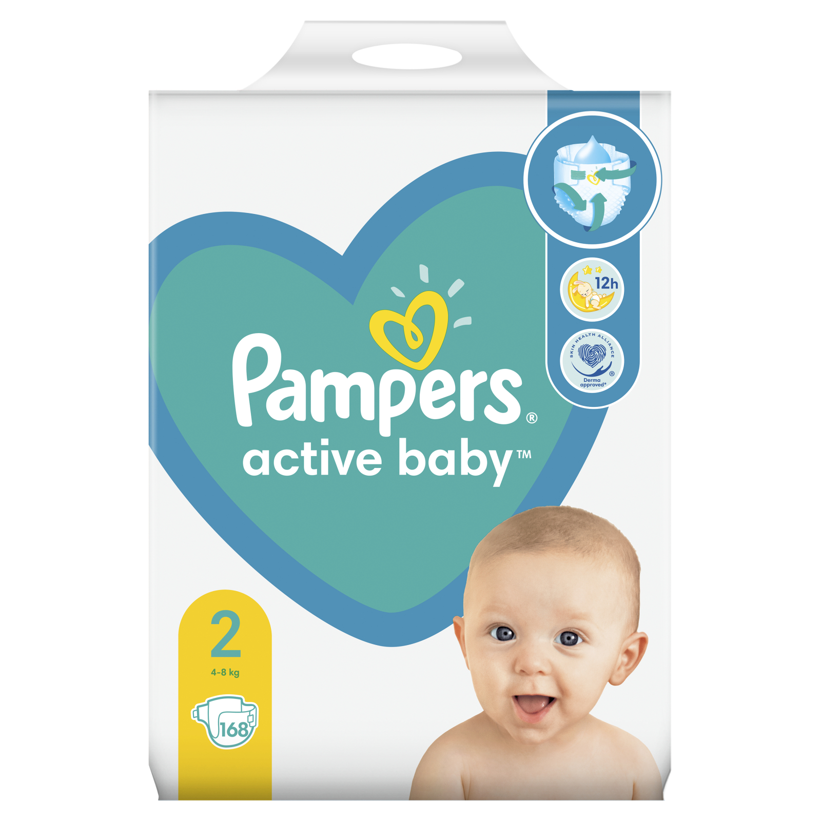 Подгузники Pampers Active Baby Размер 2 (4-8 кг), 168 шт (8006540091319) изображение 2