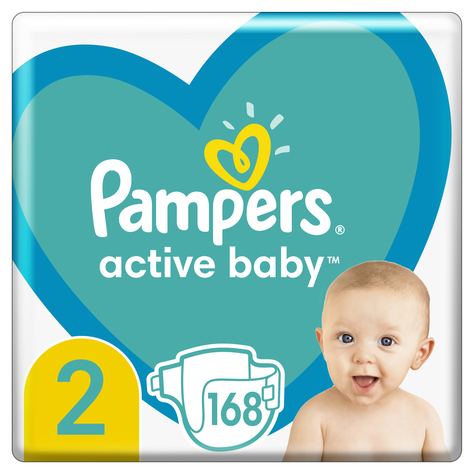 Подгузники Pampers Active Baby Размер 2 (4-8 кг), 168 шт (8006540091319)