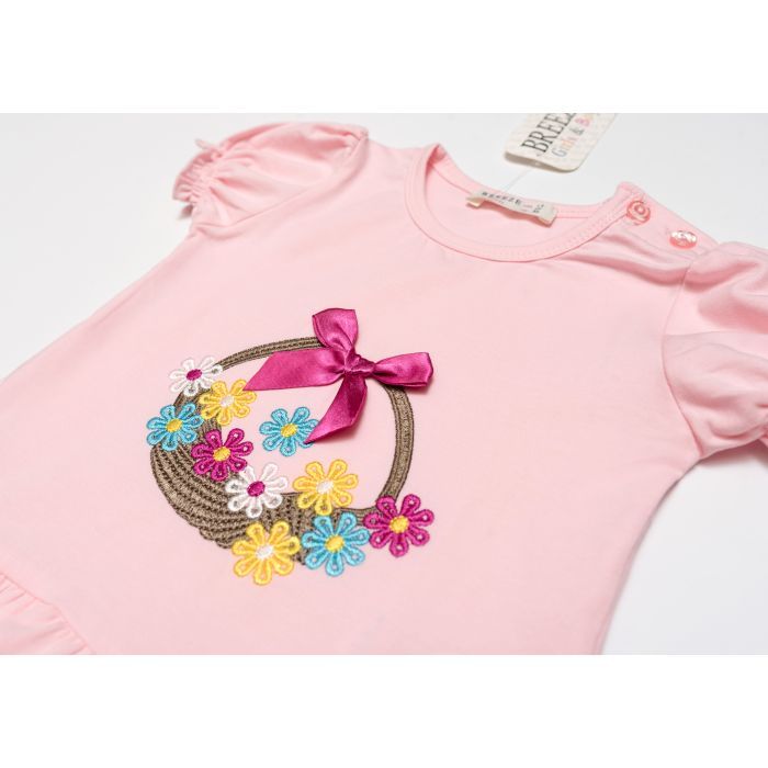Футболка дитяча Breeze з квіточками (14352-92G-pink) зображення 3