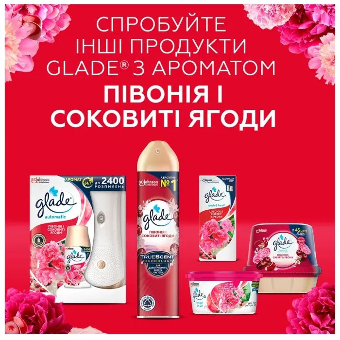 Освежитель воздуха Glade Пион и сочные ягоды 300 мл (5000204954876/5000204341171) изображение 3