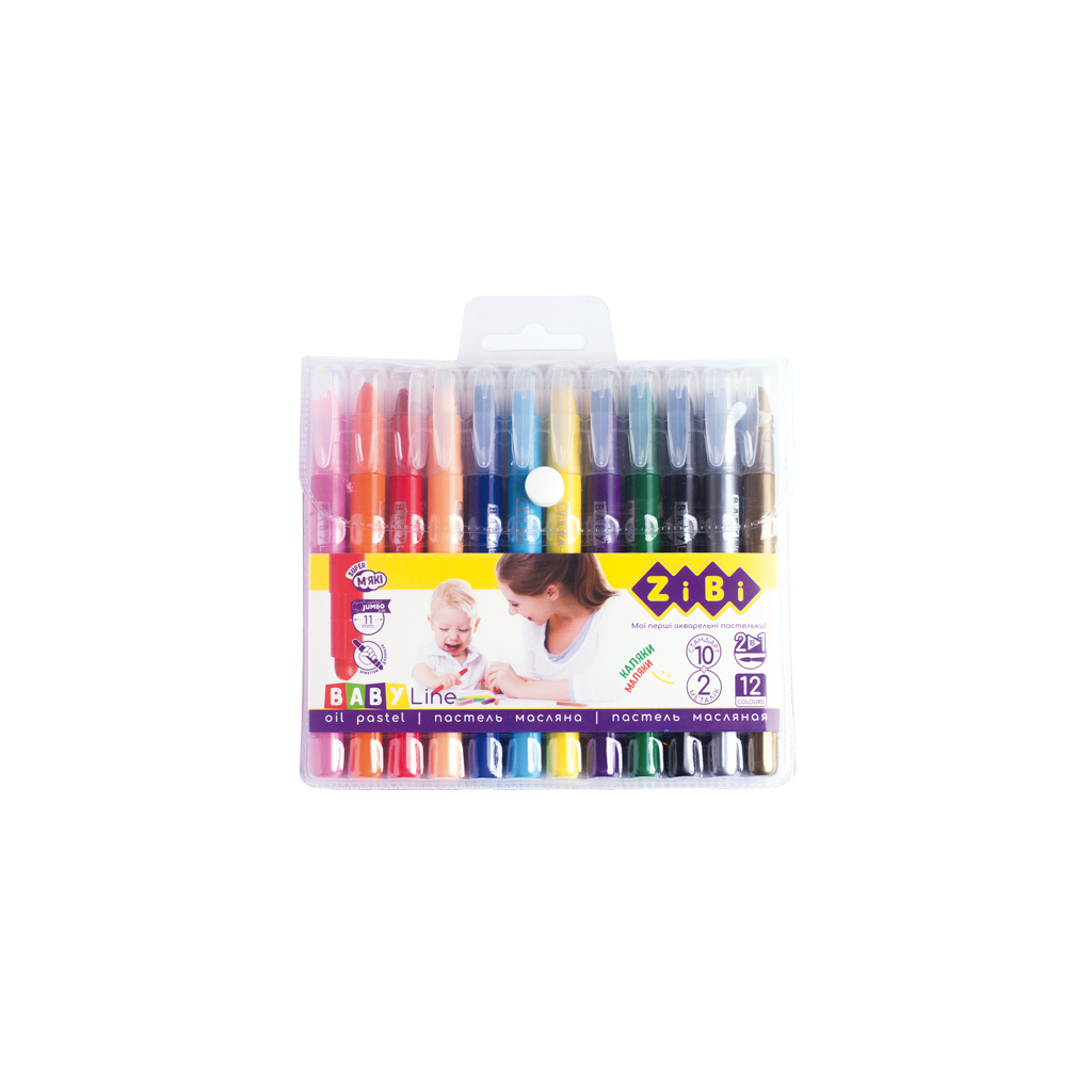 Пастель ZiBi масляна шовкова з акварельним ефектом, 12 кольорів (ZB.2497)