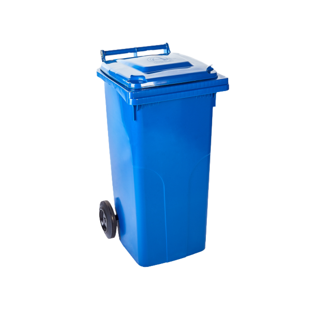 Контейнер для мусора Алеана на колесах с ручкой синий 120 л (3072)