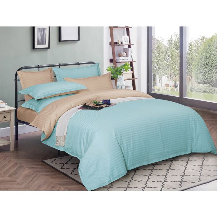 Постельное белье MirSon SatinStripe 30-0013+ 30-0004 Rovena 200х220 Евро (2200005259504)