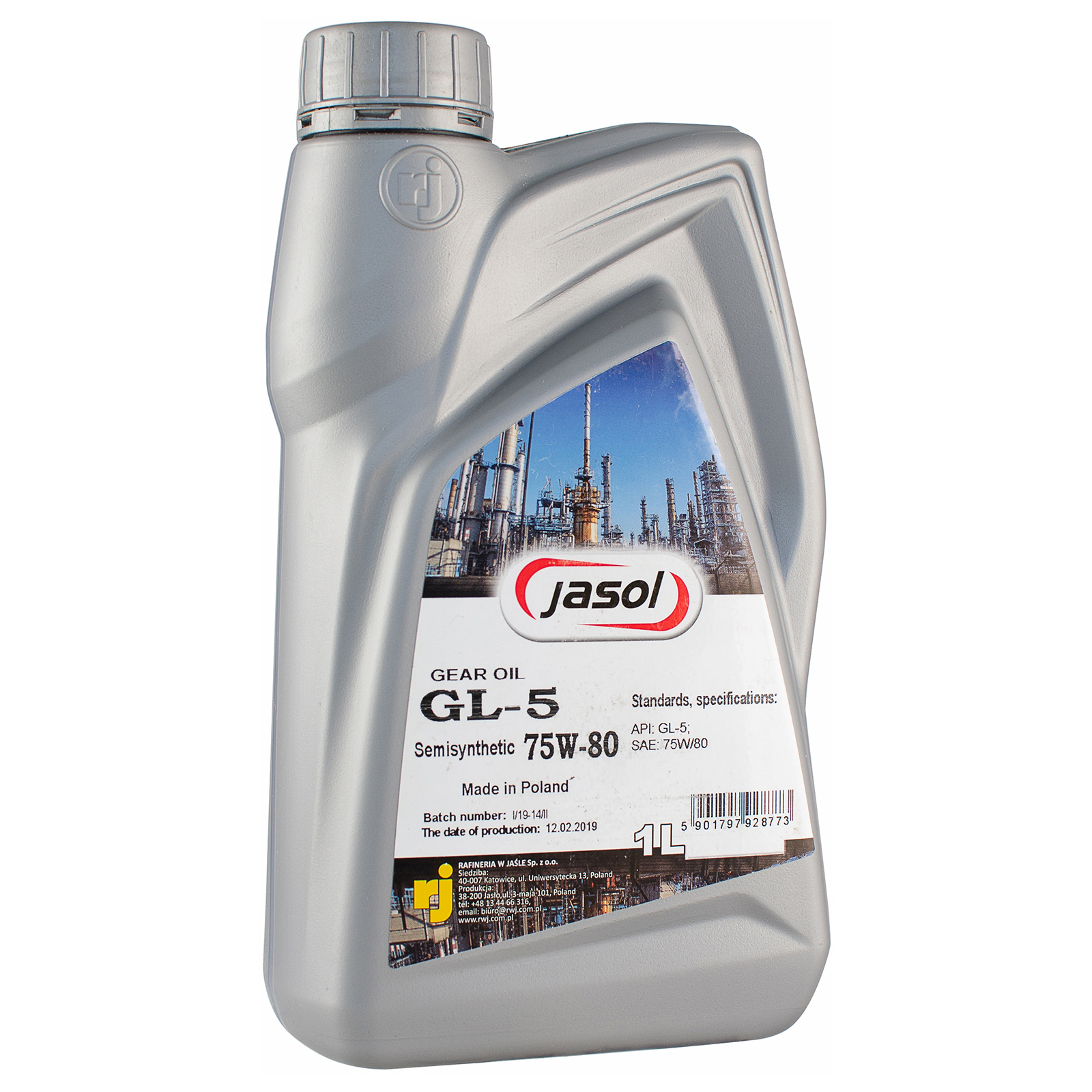 Трансмісійна олива JASOL GEAR OIL GL-5 75W-80 SEMISYNTHETIC, 1L (0325010)