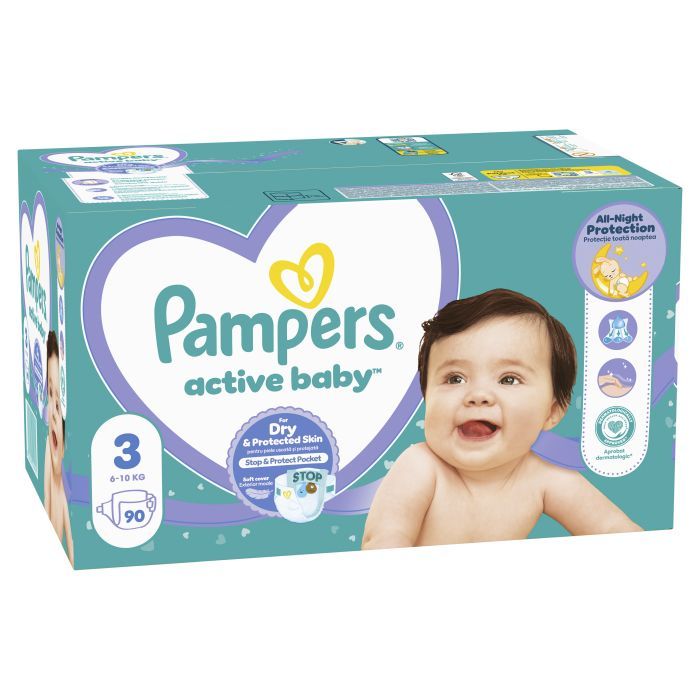 Подгузники Pampers Active Baby Mid Размер 3 (6-10 кг) 90 ш (8001090949455) изображение 2