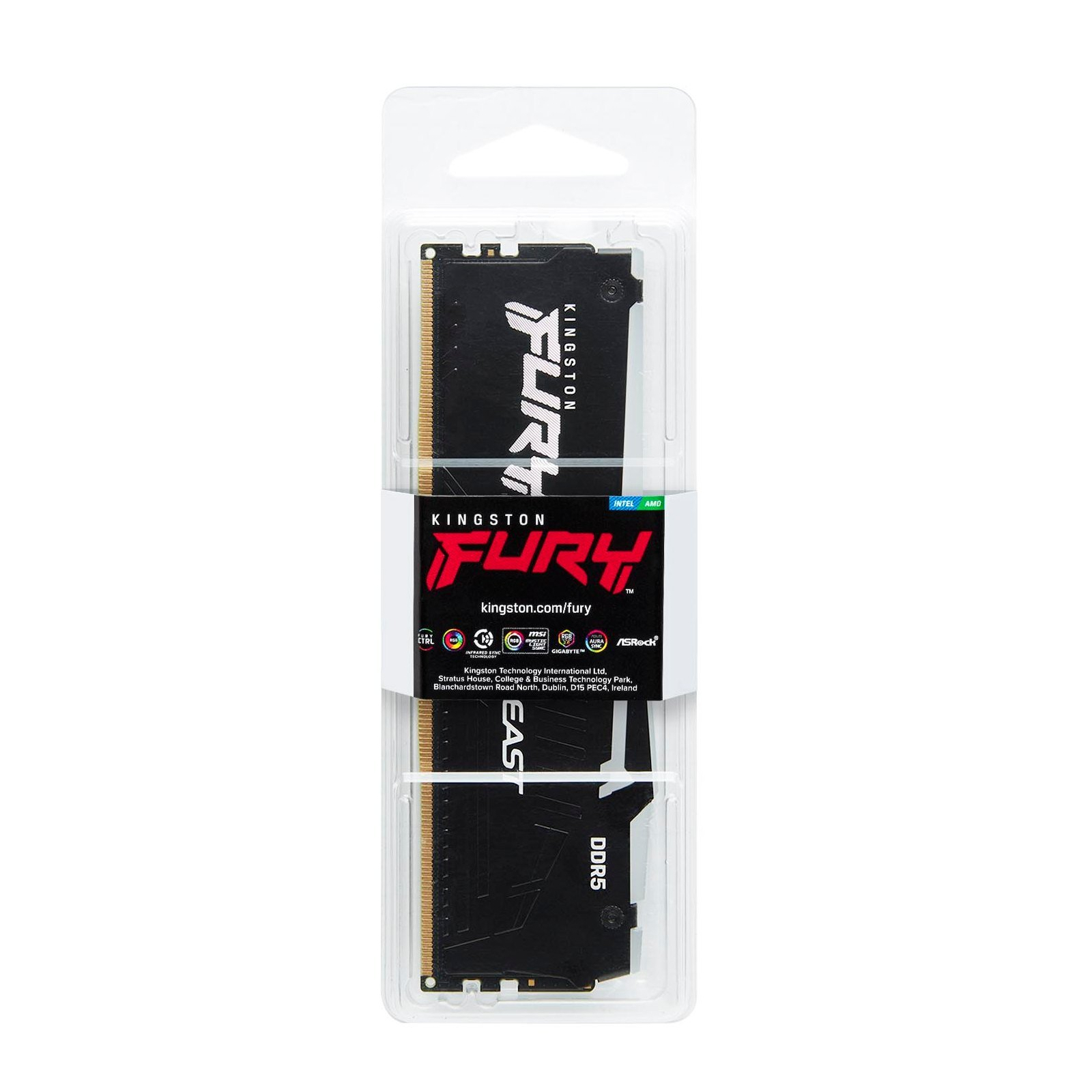 Модуль памяти для компьютера DDR5 16GB 5600 MHz FURY Beast RGB Kingston Fury (ex.HyperX) (KF556C40BBA-16) изображение 3