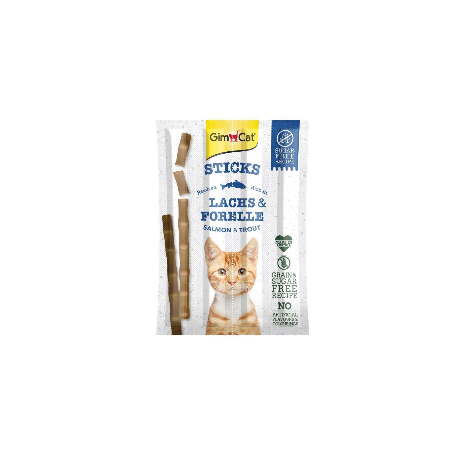 Ласощі для котів GimCat Sticks Lanchs&Forelle 4 шт (лосось та форель) (4002064400174)