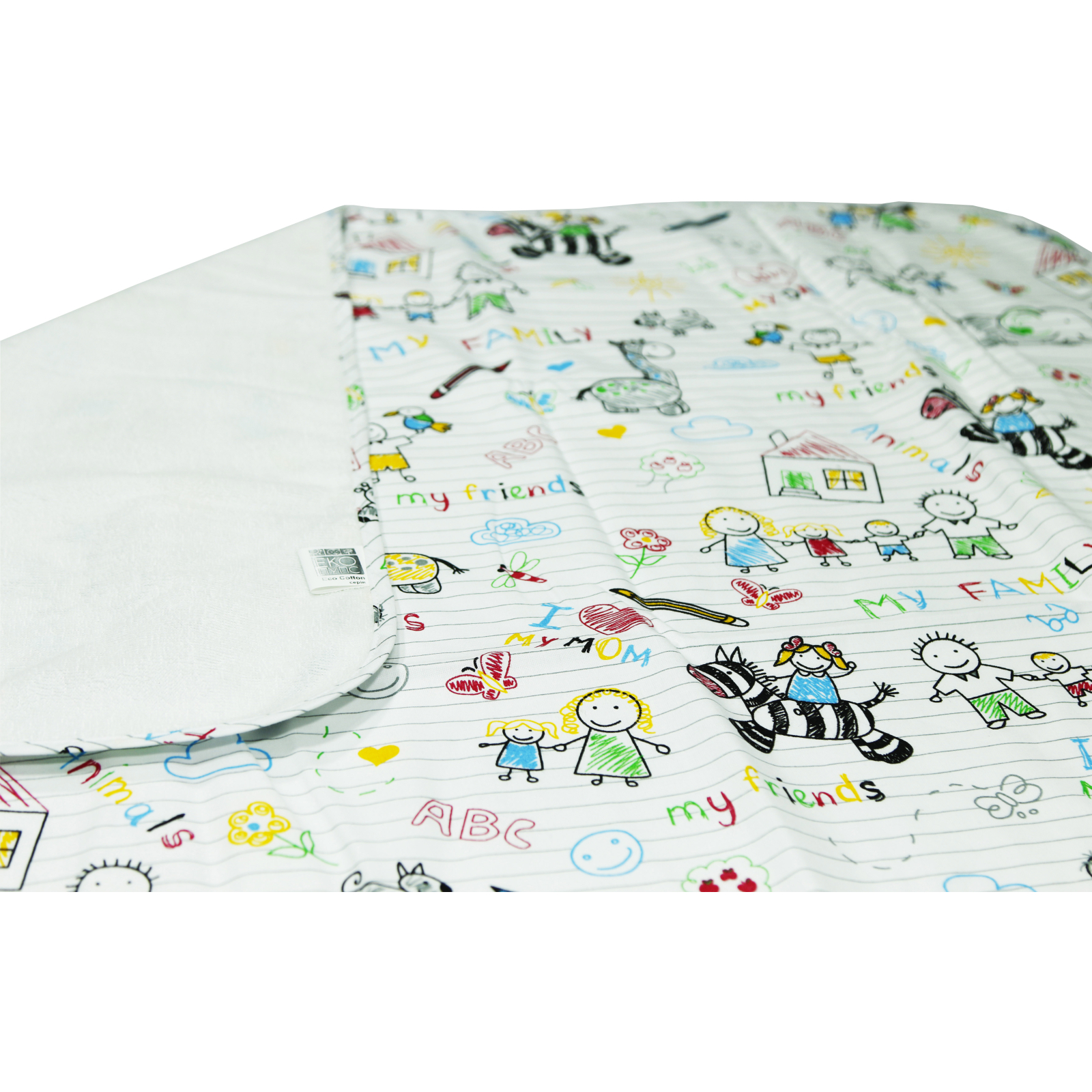 Пеленки для младенцев Еко Пупс Eco Cotton непромокаемая двухсторонняя 65 х 90 см Мишки на белом (EPG10N-6590mmw) изображение 2