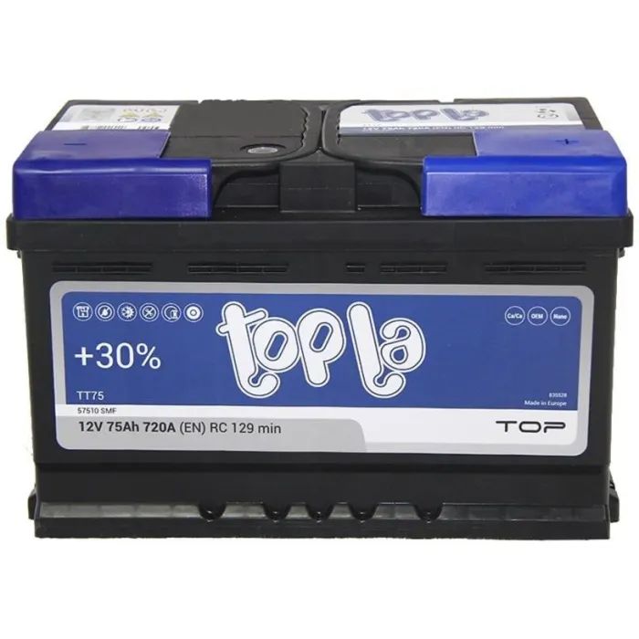Акумулятор автомобільний Topla 75 Ah/12V TOP Euro (118 072)