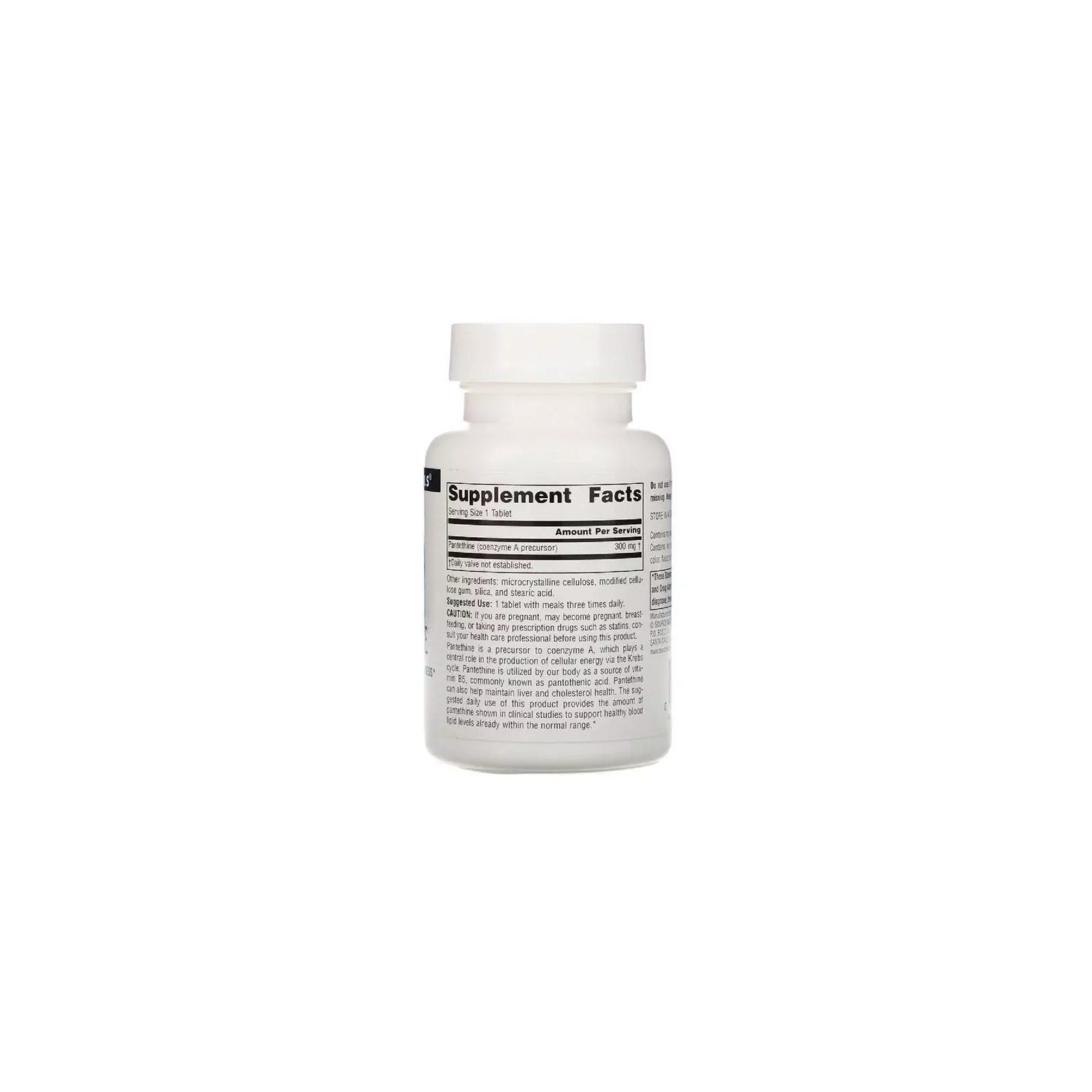 Витамин Source Naturals Пантетин, Pantethine, 300 Мг, 90 таблеток (SNS-02066) изображение 2
