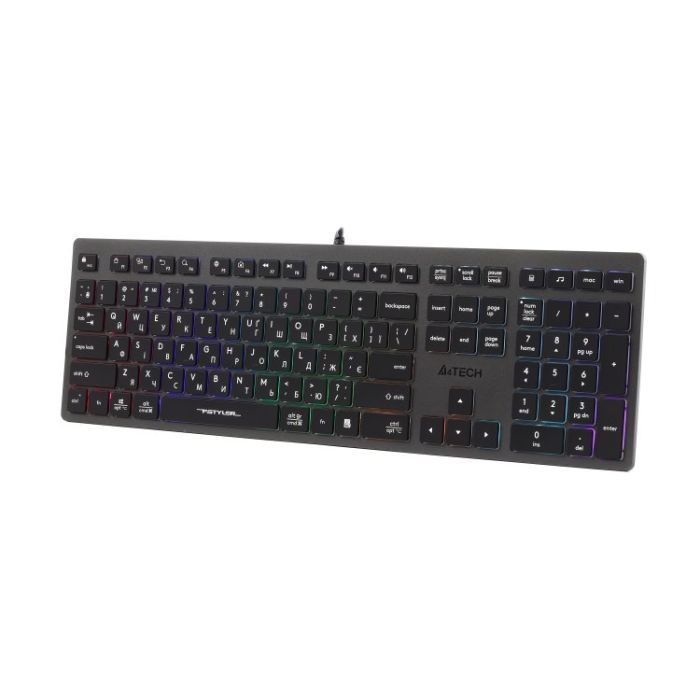 Клавіатура A4Tech FX60H USB Grey Neon backlit (4711421978309) зображення 2