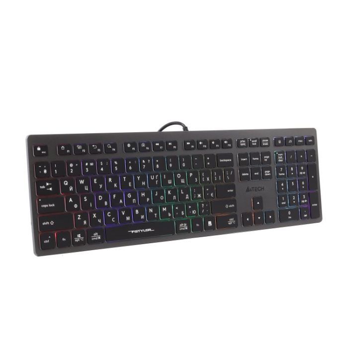 Клавіатура A4Tech FX60H USB Grey Neon backlit (4711421978309) зображення 3