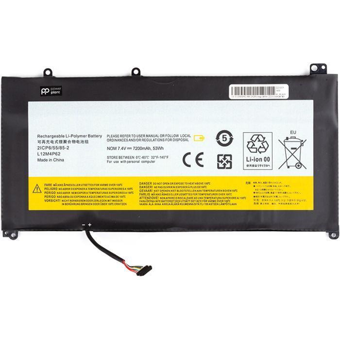 Аккумулятор для ноутбука LENOVO L12M4P62-2S2P (long cable) 7.4V 7200mAh PowerPlant (NB481750)