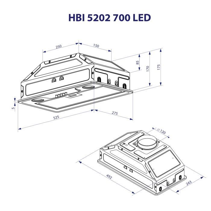Витяжка кухонна Minola HBI 5202 I 700 LED зображення 10