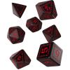 Набор кубиков для настольных игр Q-Workshop Runic Black red Dice Set (7 шт) (SRUN06)