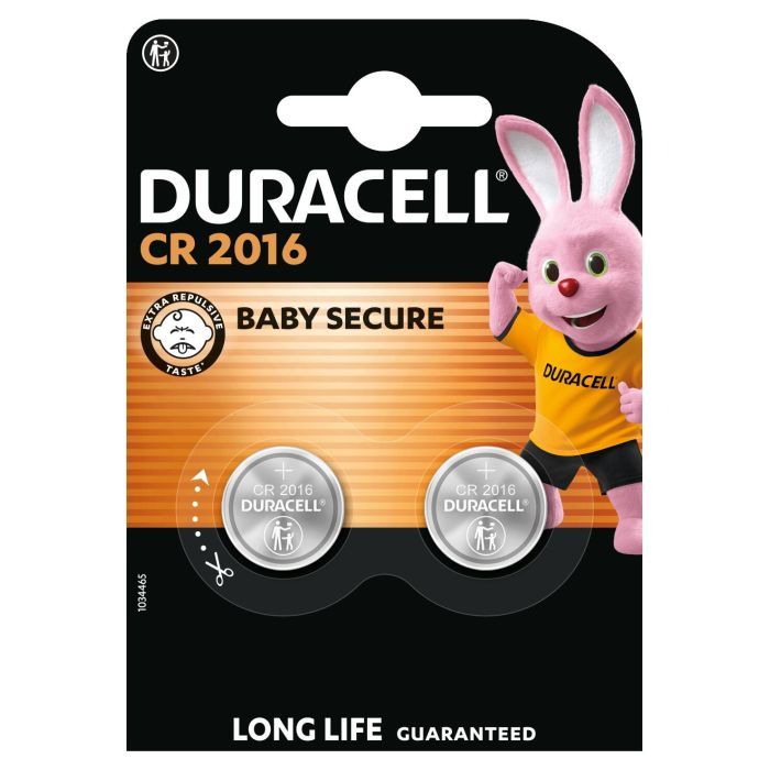 Батарейка CR 2016 специальная литиевая типа таблетка 2016 3V, 2 шт. Duracell (5007667/5010969/5014810) изображение 2