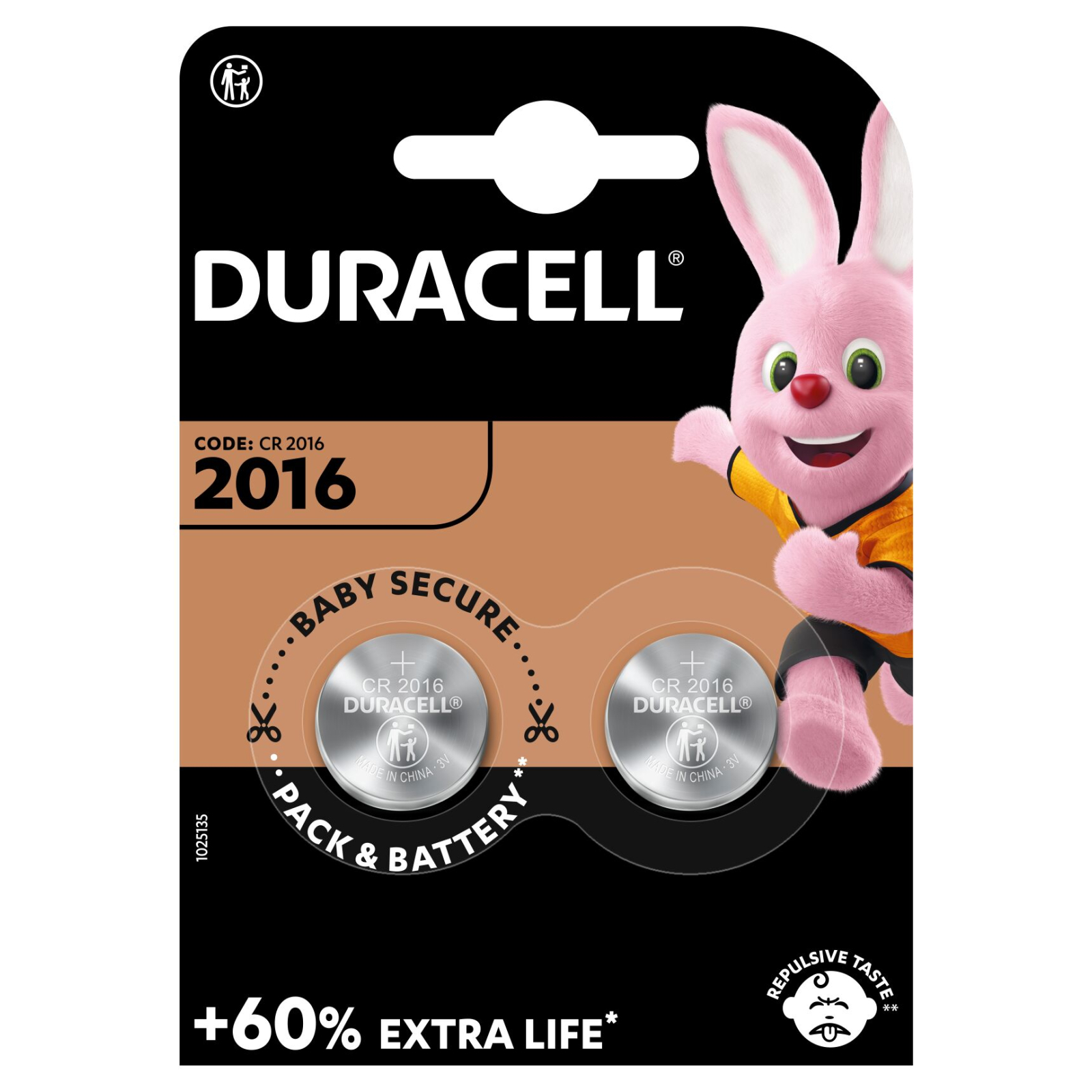 Батарейка Duracell CR 2016 / DL 2016 * 2 (5007667/5010969/5014810) изображение 2