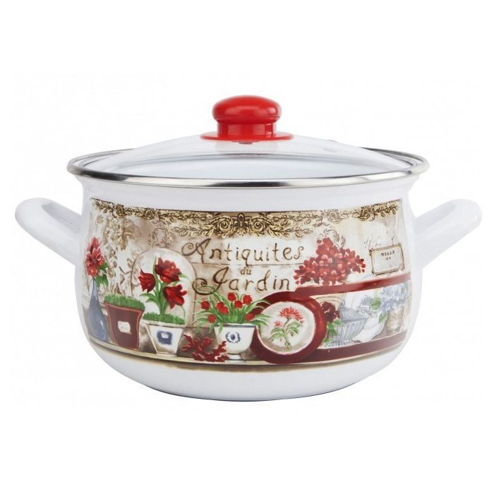 Кастрюля Gusto "Квітковий сад" 24 см 5,7 л (GT-T-124-FG)