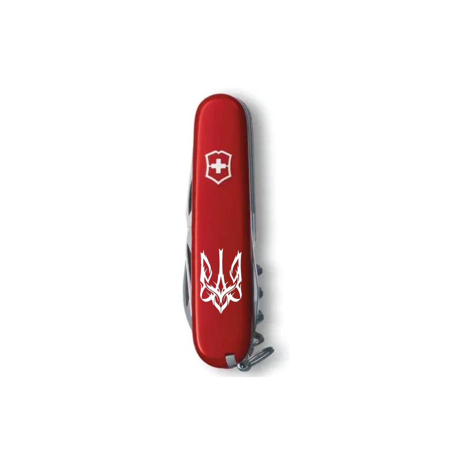 Нож Victorinox Camper Ukraine Red "Тризуб Готичний білий" (1.3613_T0630u) изображение 4