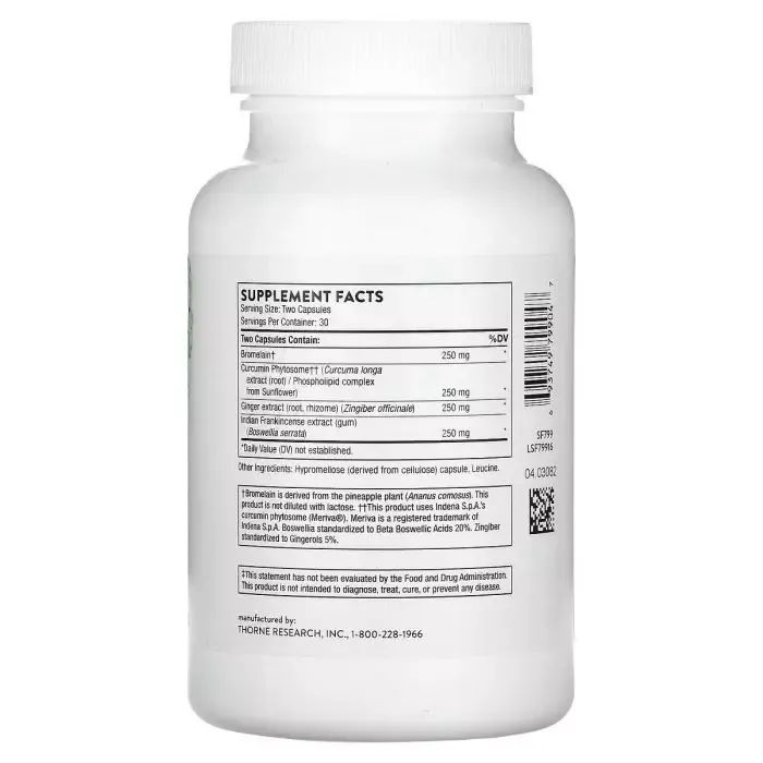 Трави Thorne Research Фітопрофен, Phytoprofen, 60 капсул (THR79904) зображення 2