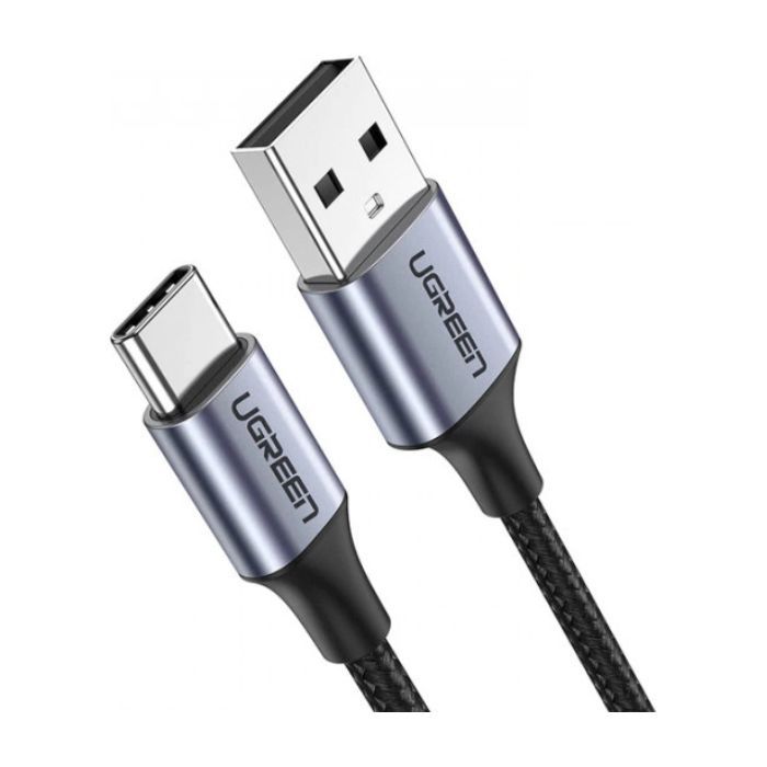 Дата кабель USB 2.0 AM to USB-C 1.5m US288 Aluminum Braid (Black) Ugreen (60127)