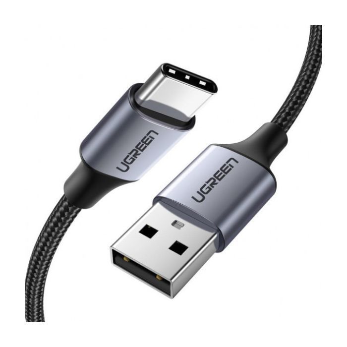 Дата кабель USB 2.0 AM to USB-C 1.5m US288 Aluminum Braid (Black) Ugreen (60127) изображение 2