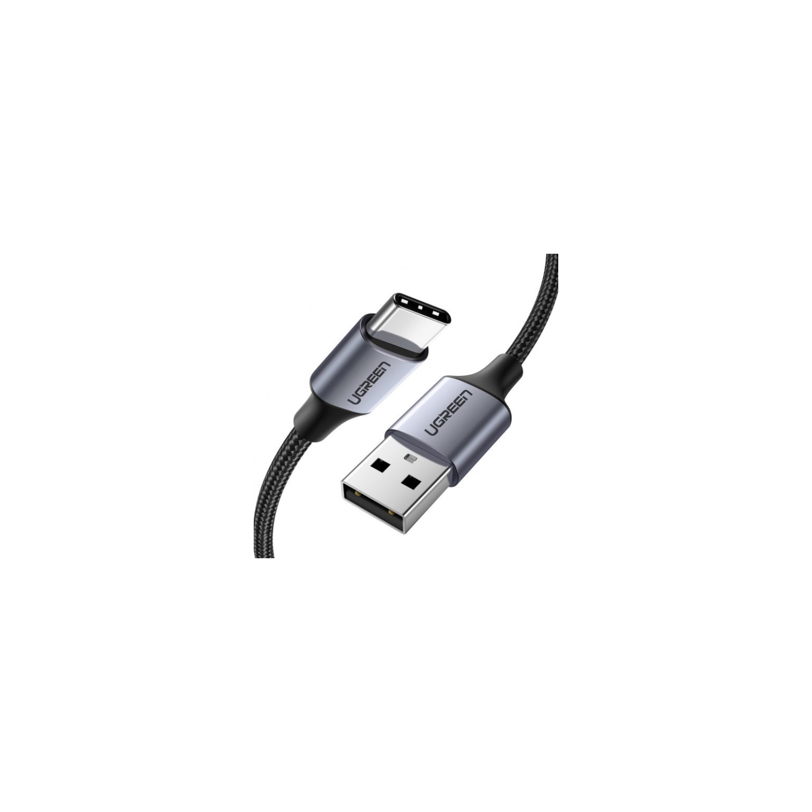 Дата кабель USB 2.0 AM to Type-C 2.0m US288 Aluminum Braid Black Ugreen (60128) изображение 2