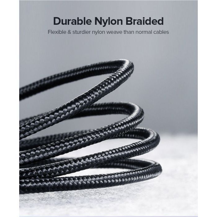 Дата кабель USB 2.0 AM to USB-C 1.5m US288 Aluminum Braid (Black) Ugreen (60127) изображение 8