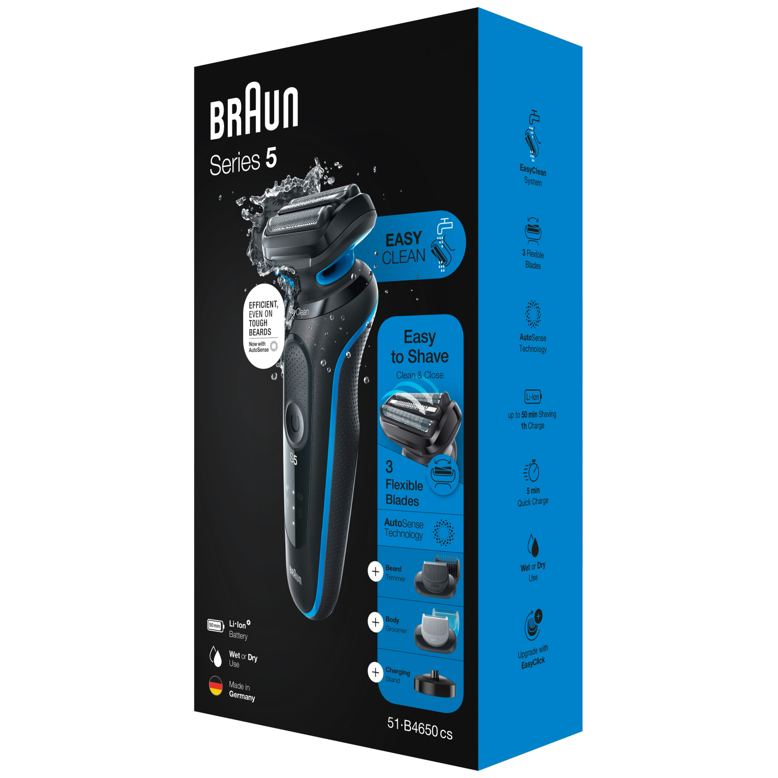 Електробритва Braun Series 5 51-B4650cs BLACK / BLUE зображення 6