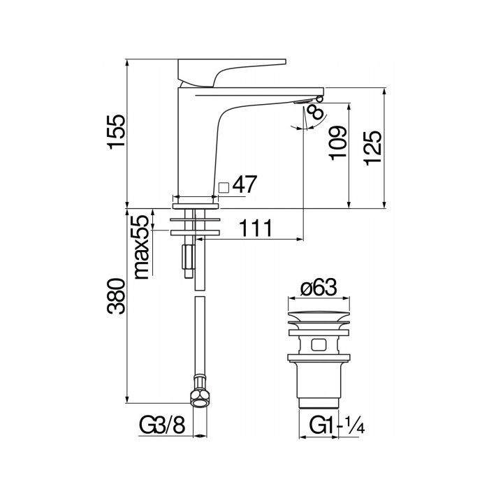 Змішувач NOBILI SE124118/2CR зображення 2