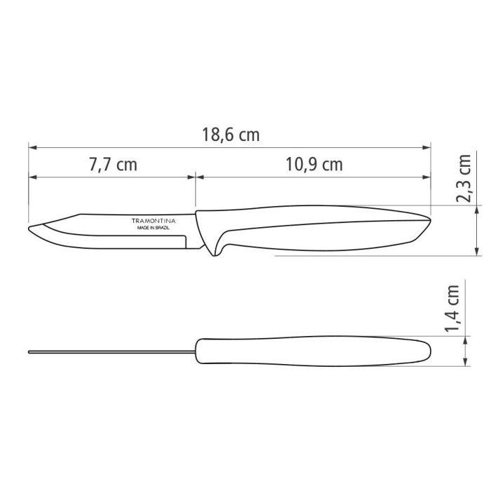 Кухонный нож Tramontina Plenus Black Vegetable 76 мм (23420/103) изображение 4