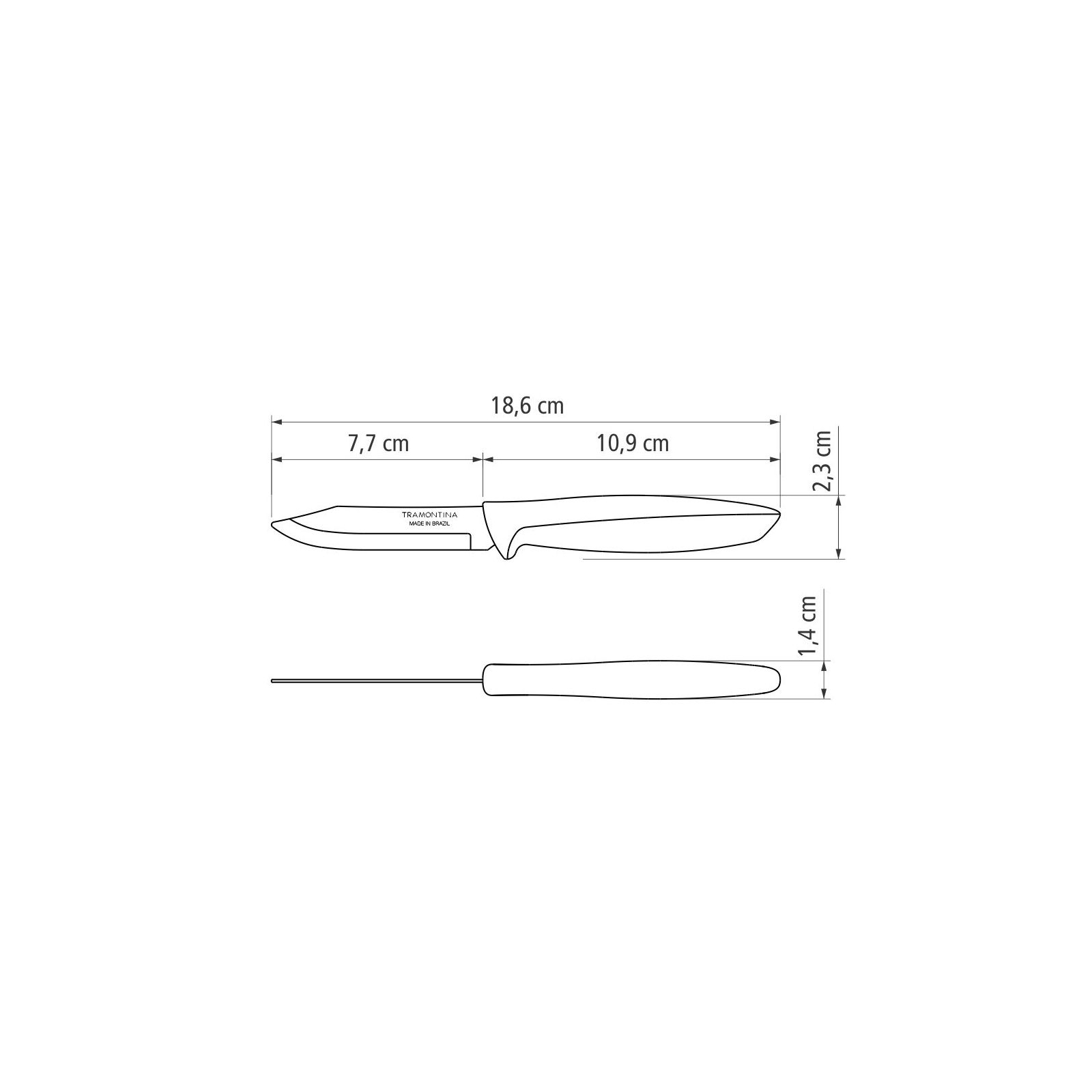 Кухонный нож Tramontina Plenus Black Vegetable 76 мм (23420/103) изображение 4
