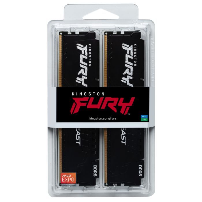 Модуль памяти для компьютера DDR5 32GB (2x16GB) 6000 MHz Beast AM5 Black Kingston Fury (ex.HyperX) (KF560C36BBEK2-32) изображение 5