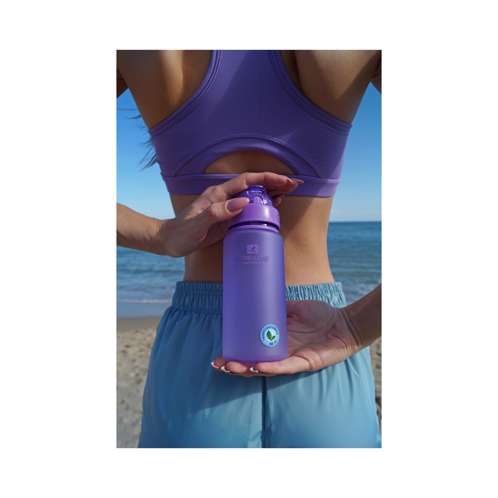 Бутылка для воды Casno 400 мл MX-5028 More Love Фіолетова з соломинкою (MX-5028_Violet) изображение 11