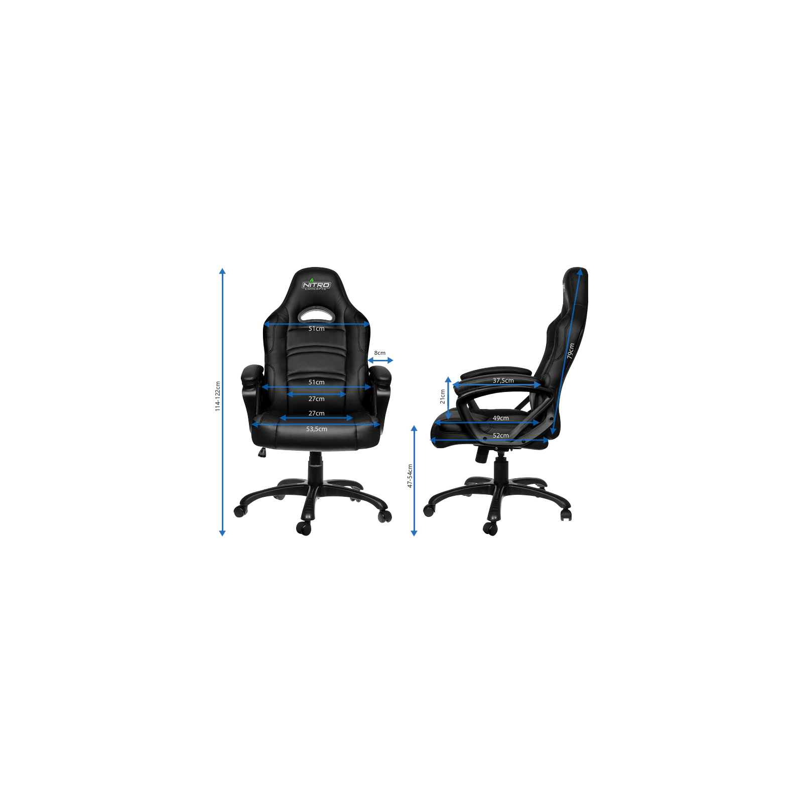 Кресло игровое Gamemax GCR07-Nitro Concepts Black (GCR07 Black) изображение 5