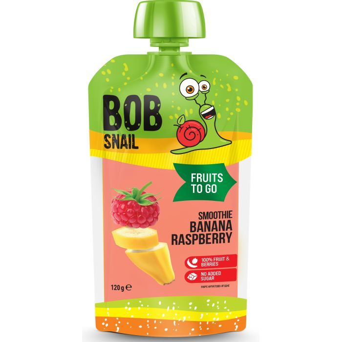 Детское пюре Bob Snail Улитка Боб Смузи Банан-Малина 120 г (4820219346364)