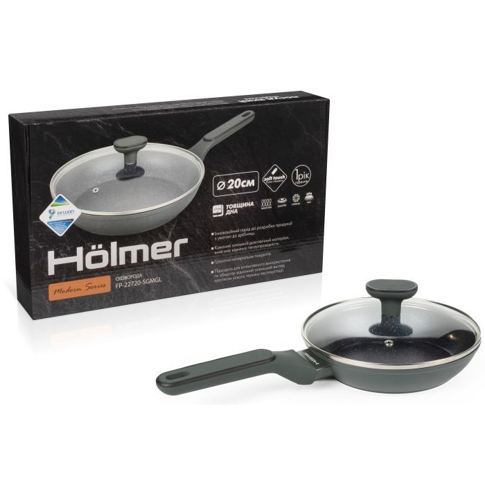 Сковорода Hölmer Modern кована з кришкою 30 см (FP-22730-SGMGL Modern) зображення 9