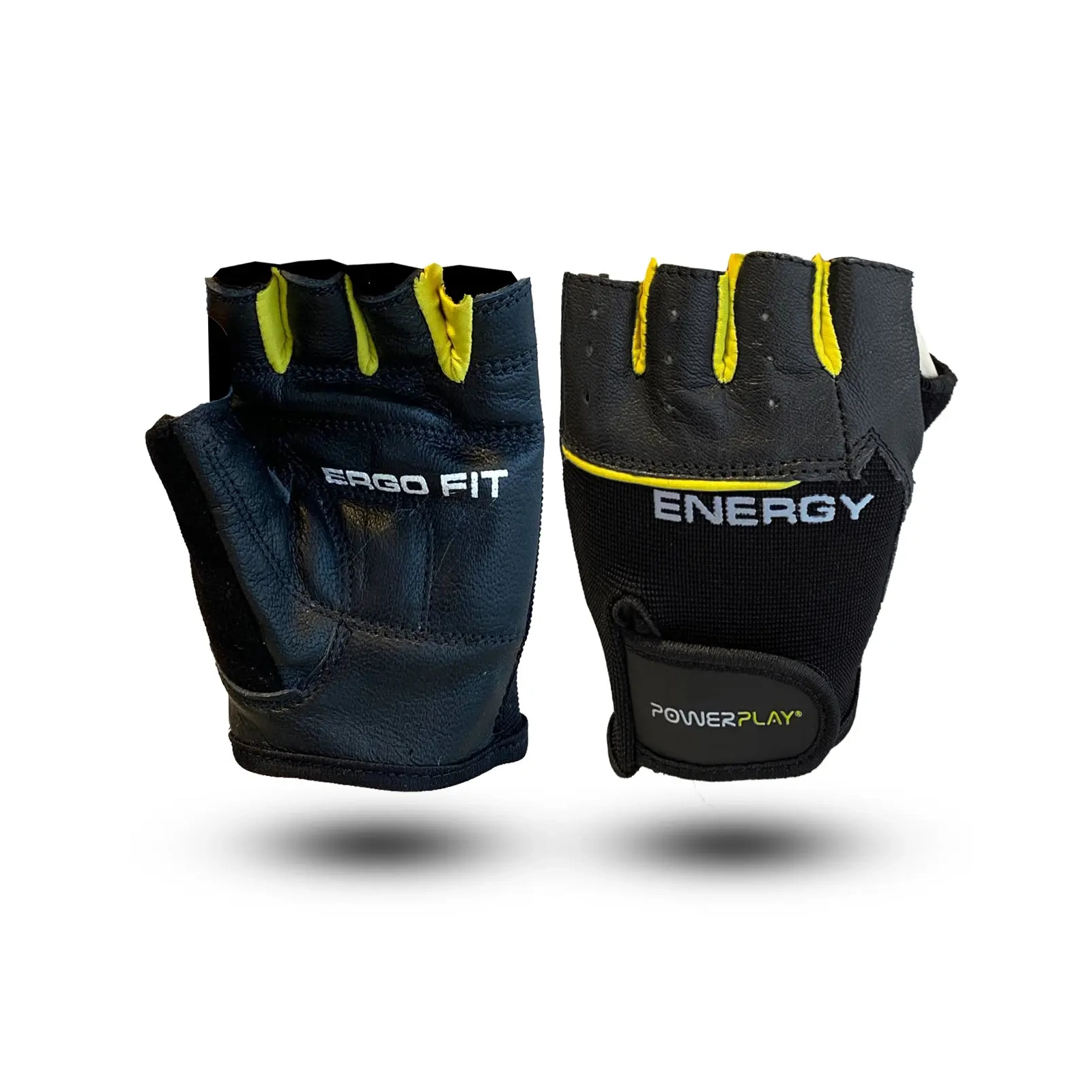 Перчатки для фитнеса PowerPlay 9058 Energy чорно-жовті L (PP_9058_L_Energy)