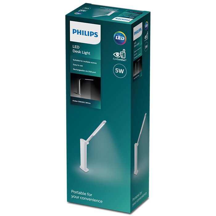 Настільна лампа Philips LED Amber 5W, 4000K, 1800mAh (Lithium battery), білий (929003194507) зображення 4