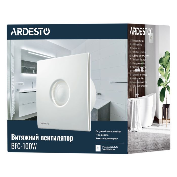 Вытяжной вентилятор Ardesto BFC-100W изображение 7
