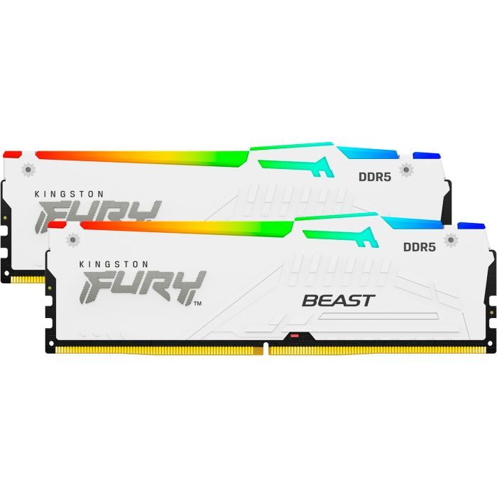 Модуль памяти для компьютера DDR5 64GB (2x32GB) 5200 MHz FURY Beast White RGB Kingston Fury (ex.HyperX) (KF552C40BWAK2-64) изображение 3