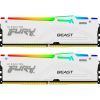 Модуль памяти для компьютера DDR5 64GB (2x32GB) 5200 MHz FURY Beast White RGB Kingston Fury (ex.HyperX) (KF552C40BWAK2-64)