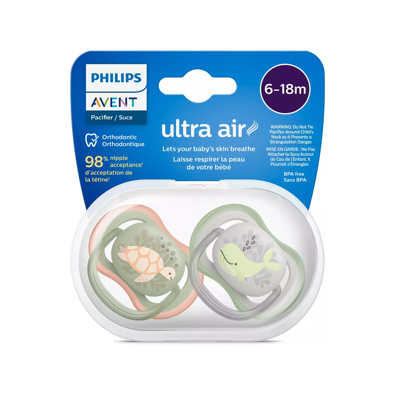 Пустушка Philips AVENT Ultra Air, 6-18 міс. 2 шт (SCF085/60) зображення 3