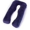 Подушка MirSon для вагітних і відпочинку Velvet Line №8020 U-подібна Navy blue (2200006178521)