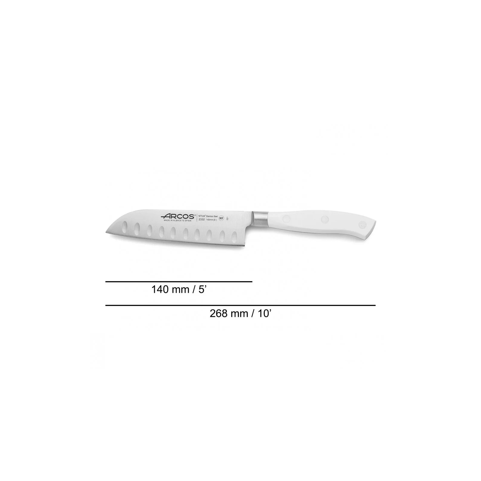Кухонный нож Arcos Riviera Сантоку 140 мм White (233224) изображение 2